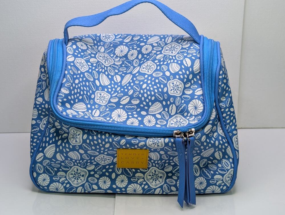 Tender Love + Carry Blue Seashell Insulated Lunch Bag Cooler Tote Zipper Handle